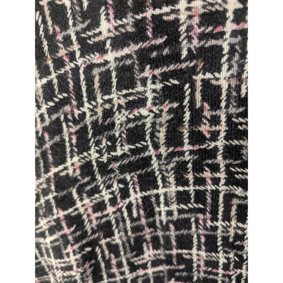 3/4 Sleeve Black, White, Pink Distressed Geometric Pattern Cardigan WHBM XXS - Picture 5 of 5